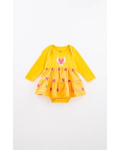 Vestido Bebê Malha Silk Amarelo Fábula
