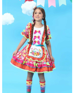Vestido de Festa Junina Infantil Menina Fanfarrinha