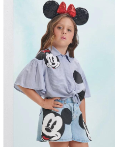 Camisa Ampla Mickey Mouse Animê-8